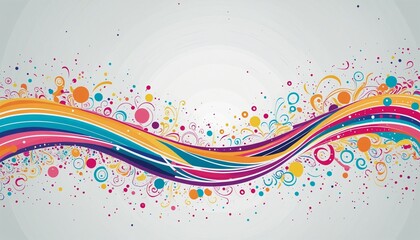 Poster - Fun colorful abstract line doodle shape background illustration, wall paper design