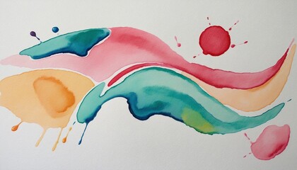 Sticker - Abstract organic watercolor painting illustration