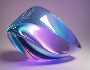 Wall Mural - abstract iridescent shape object, illustration