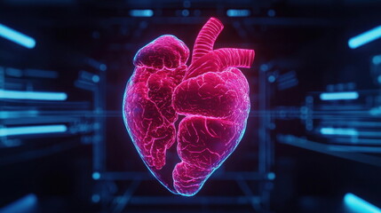 Poster - Digital Heartbeat in Neon Lights.