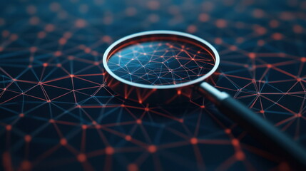 Poster - Magnifying Glass Over Network Connection.
