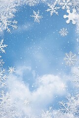 Wall Mural - Winter Snowflakes Background.