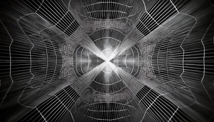 Monochrome grid patterns with depth