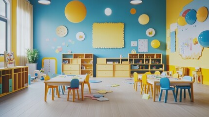 Wall Mural - Colorful Kindergarten Room.