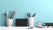 © gufron - Minimalist Workspace with Pencils, Pen, and Notebooks