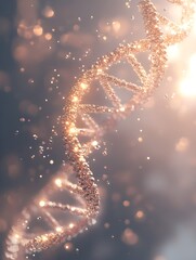 Poster - Glittering DNA Helix with Sparkling Effects