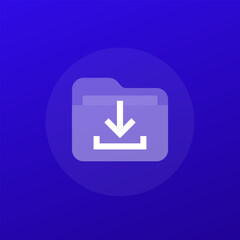 Poster - Download folder icon, transparent design