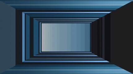 Poster - Abstract Blue Tunnel