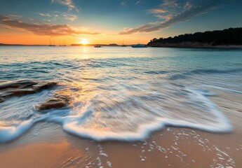 Wall Mural - Golden Sunrise Beach.