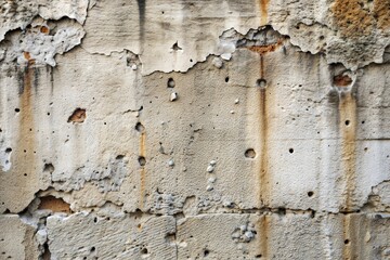 Canvas Print - Close-up of weathered concrete wall with cracks and peeling paint