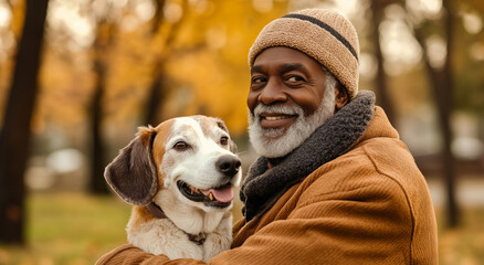 Senior Man Enjoying a Peaceful Afternoon with His Loyal Dog