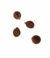 Sticker - Many sweet chocolate chips isolated on white