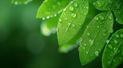 Wall Mural - vibrant green abstract backdrop, featuring intricate textures and layers, capturing a harmonious ble