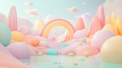 Wall Mural - Pastel Rainbow Dream.