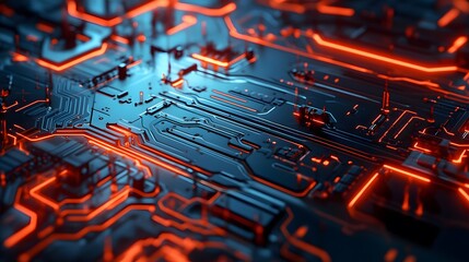 Abstract circuit board futuristic technology processing background. 