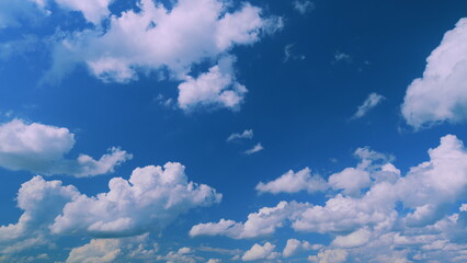 Purple Afternoon Sky And Clouds. Background Of Blue Sky With Pale Pink Clouds At Day.