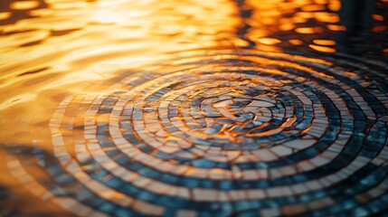 Mosaic Ripples in Golden Light