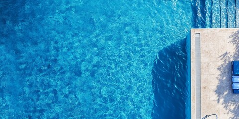 The rippling water surface by the pool