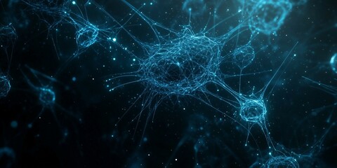 Wall Mural - blue background with particles