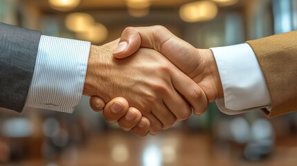 Formal Handshake - Business Agreement and Partnership