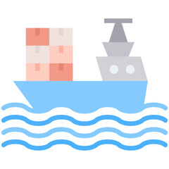 Canvas Print - Cargo Ship Icon