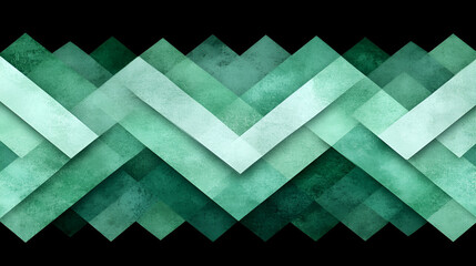 Wall Mural - abstract geometric pattern with layered green shapes on a dark background showcasing modern design a