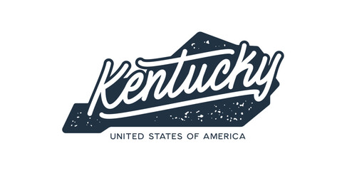 Wall Mural - kentucky. hand drawn usa state name silhouette on white background. modern typography for t shirt pr