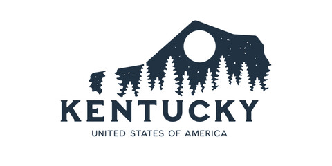 Wall Mural - kentucky. hand drawn usa state name silhouette on white background. modern typography for t shirt pr