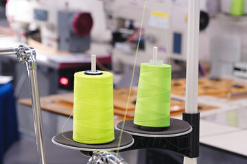 Aufkleber - industrial sewing embroidery machine in fashion factory