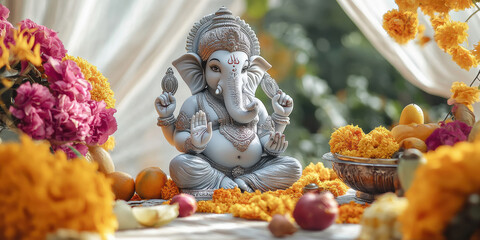 Sticker - beautiful statue of lord ganesha