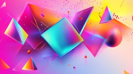 Poster - Vibrant Abstract Geometric Shapes in Bright Colors