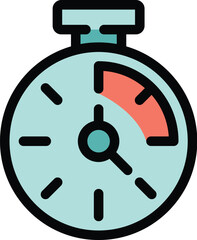 Sticker - Simple icon of a stopwatch with its hand moving, indicating that time is passing by