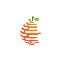 Wall Mural - orange fruit logo  icon  vector  illustration