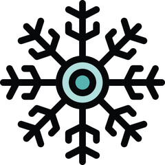 Canvas Print - Simple icon of a snowflake with a round center, bringing winter cheer