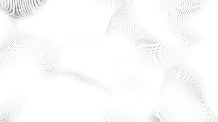Wall Mural - abstract wave surface particles on white background in slow motion. seamless loop