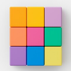 Colorful Square Blocks Abstract Background