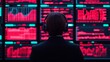 © Chaithat - Businessman in Suit Looking at Stock Market Data on Wall of Monitors