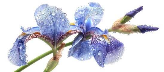 Wall Mural - Iris Flower Isolated On White Background