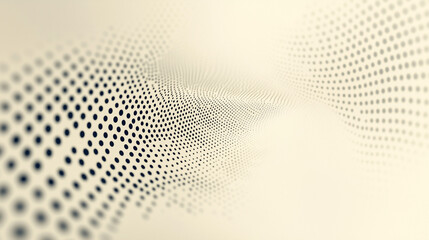 Wall Mural - Abstract Halftone Wave Pattern In Sepia Tones With Retro Texture And Blurred Depth Effect