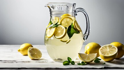 Wall Mural -  Refreshing lemonade with a twist of summer