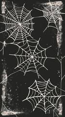 Wall Mural - Hand drawn halloween spider webs collection, Halloween elements, Happy Halloween