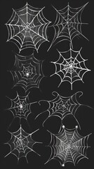 Wall Mural - Hand drawn halloween spider webs collection, Halloween elements, Happy Halloween