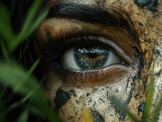 Wall Mural - Close Up Portrait of a Woman's Eye with Intricate Makeup