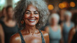 © Siasart Stock - Smiling Woman with Gray Hair, Looking Happy and Confident