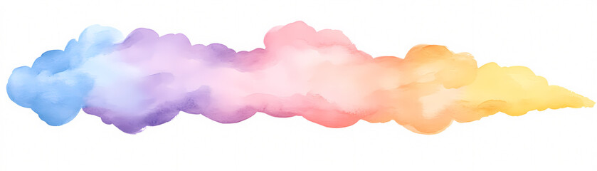 Wall Mural - a colorful cloud with a rainbow in the sky. the colors are bright and vibrant, creating a sense of j
