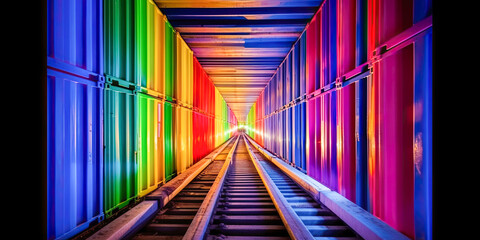 Wall Mural - transpotation, logistics and containers