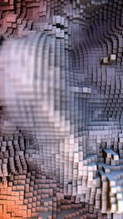 Wall Mural - 3d abstract cubes form background, seamless loop. animation. wavy surface with ripples and squares, 