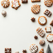 © PoodPhoto - Festive decorated cookies on a white isolated background.
