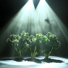 Stage lights creating a kale