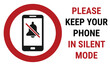© Dow - Keep your phone in silent mode. Vector sign with text label